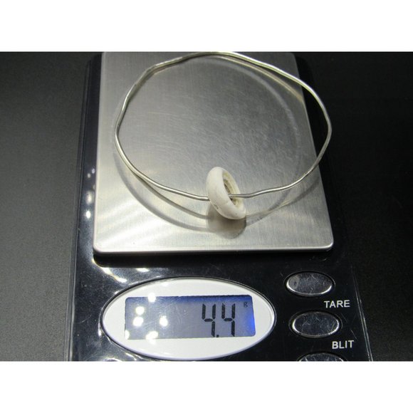 7" Sterling Silver Odd Shape Shell Bangle Bracelet Vintage Elegant Beautiful - Picture 6 of 6